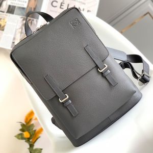 Loewe Military Backpack In Soft Grained Calfskin Grey