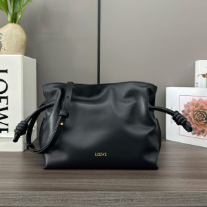 Loewe Mini Flamenco Clutch In Nappa Calfskin Black