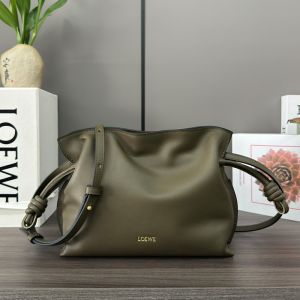 Loewe Mini Flamenco Clutch In Nappa Calfskin Olive