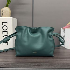 Loewe Mini Flamenco Clutch In Nappa Calfskin Vetiver Green