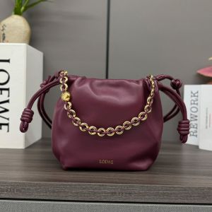 Loewe Mini Flamenco Purse In Mellow Nappa Lambskin Crimson