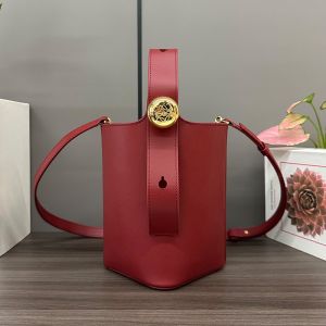 Loewe Mini Pebble Bucket Bag In Smooth Calfskin Red