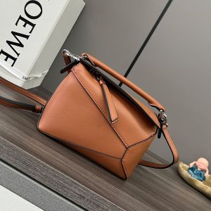 Loewe Mini Puzzle Edge Bag In Classic Calfskin Brown