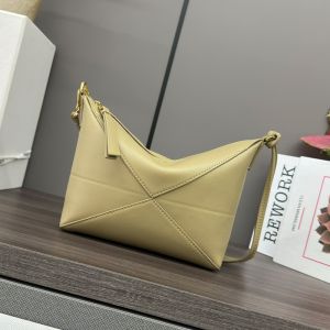 Loewe Puzzle Fold Pouch In Shiny Nappa Calfskin Clay Green