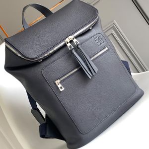 Loewe Slim Goya Backpack In Soft Grained Calfskin Navy Blue