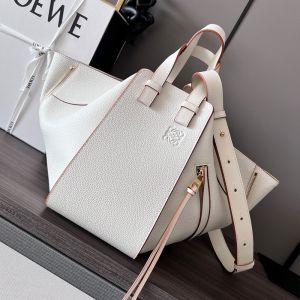 Loewe Small Hammock Bag In Soft Grained Calfskin White