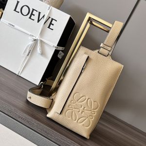 Loewe Vertical T Pocket In Soft Grained Calfskin Sand