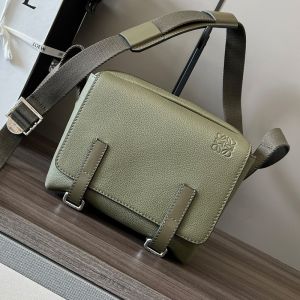 Loewe XS Military Messenger Bag In Soft Grained Calfskin Green