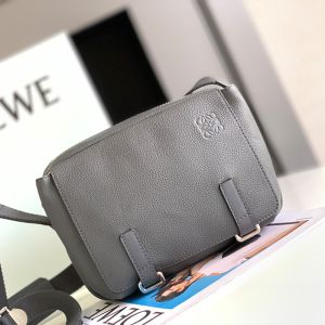 Loewe XS Military Messenger Bag In Soft Grained Calfskin Grey