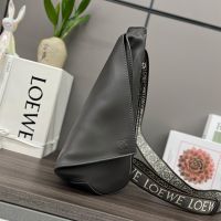 Loewe Anton Sling with Jacquard Strap In Supple Smooth Calfskin Coffee