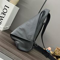 Loewe Anton Sling In Soft Grained Calfskin Coal Grey