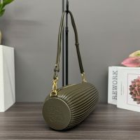 Loewe Bracelet Pouch In Pleated Nappa Lambskin Olive