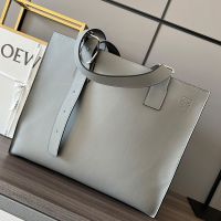 Loewe Buckle Horizontal Tote In Classic Calfskin Grey