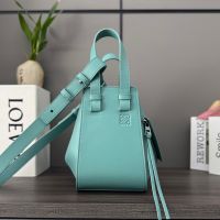 Loewe Compact Hammock Bag In Classic Calfskin Light Blue