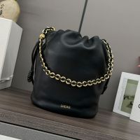 Loewe Flamenco Purse Bucket Bag In Mellow Nappa Lambskin Black
