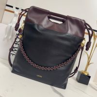 Loewe Flamenco Purse Tote In Mellow Nappa Lambskin Black/Burgundy