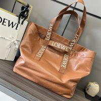 Loewe Fold Shopper In Fold Shopper In Paper Calfskin Brown