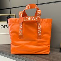 Loewe Fold Shopper In Fold Shopper In Paper Calfskin Orange