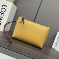 Loewe Knot T Pouch In Shiny Nappa Calfskin Yellow