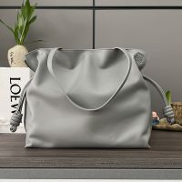 Loewe Large Flamenco Anagram Clutch In Nappa Calfskin Grey