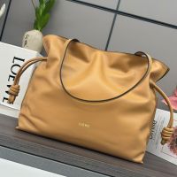 Loewe Large Flamenco Clutch In Nappa Calfskin Brown