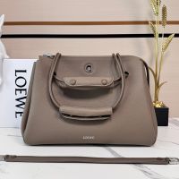 Loewe Large Madrid Bag In Supple Grained Calfskin Taupe