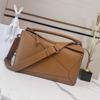 Loewe Large Puzzle Bag In Deerskin Brown