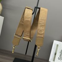 Loewe Logo Strap In Jacquard And Calfskin Brown