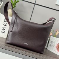 Loewe Medium Cubi Crossbody Bag In Supple Grained Calfskin Burgundy