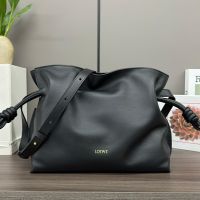 Loewe Medium Flamenco Clutch In Nappa Calfskin Black