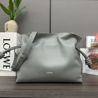 Loewe Medium Flamenco Clutch In Nappa Calfskin Grey