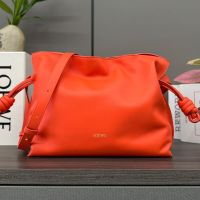 Loewe Medium Flamenco Clutch In Nappa Calfskin Orange