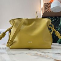 Loewe Medium Flamenco Clutch In Nappa Calfskin Yellow