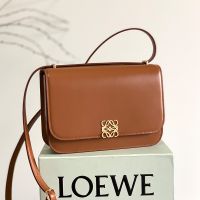 Loewe Medium Goya Bag In Silk Calfskin Brown