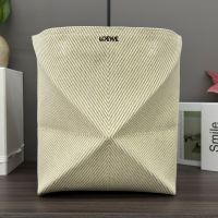 Loewe Medium Puzzle Fold Tote In Canvas Jacquard Beige