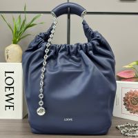 Loewe Medium Squeeze Bag In Mellow Nappa Lambskin Navy Blue