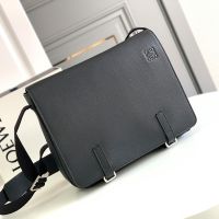 Loewe Military Messenger Bag In Soft Grained Calfskin Black