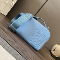 Loewe Mini Crossbody Camera Bag In Satin Calfskin Sky Blue