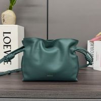 Loewe Mini Flamenco Clutch In Nappa Calfskin Vetiver Green