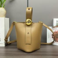 Loewe Mini Pebble Bucket Bag In Smooth Calfskin Brown