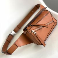 Loewe Mini Puzzle Bumbag In Classic Calfskin Brown