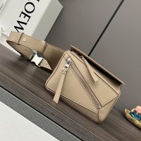 Loewe Mini Puzzle Bumbag In Classic Calfskin Sand