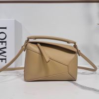 Loewe Mini Puzzle Edge Bag In Classic Calfskin Khaki