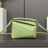 Loewe Mini Puzzle Edge Bag In Classic Calfskin Light Green