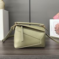 Loewe Mini Puzzle Edge Bag In Classic Calfskin Moss Green