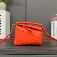 Loewe Mini Puzzle Edge Bag In Classic Calfskin Orange