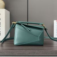 Loewe Mini Puzzle Edge Bag In Classic Calfskin Teal