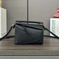Loewe Mini Puzzle Edge Bag In Soft Grained Calfskin Black