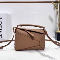 Loewe Mini Puzzle Edge Bag In Soft Grained Calfskin Brown