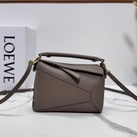 Loewe Mini Puzzle Edge Bag In Soft Grained Calfskin Taupe